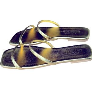 Luyi Wei Womens Strappy‎ Gold Flat Sandals Size EU 38 US 8
